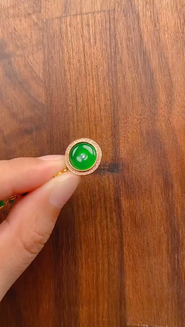 【闪购商品】翡翠吊坠(不含链)银S925镶嵌平安扣吊坠