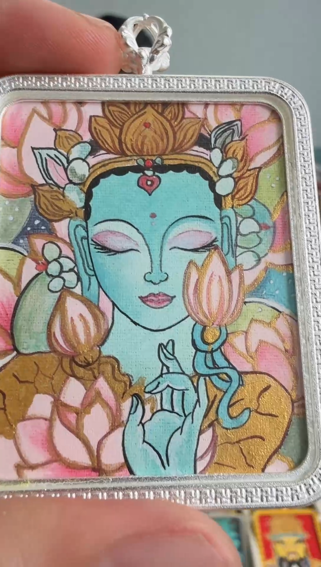【闪购商品】吊坠纯手绘闭眼绿度母