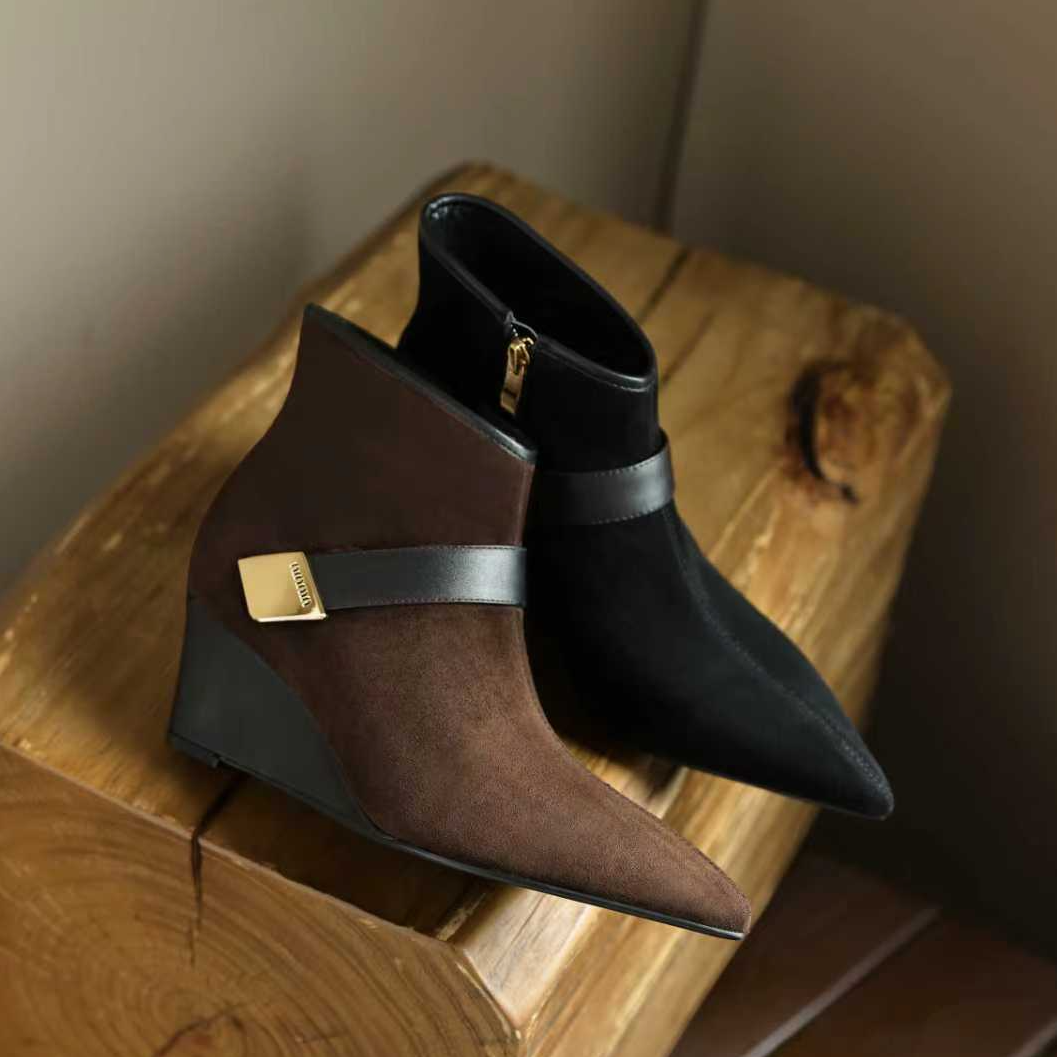 【BABILINA】女靴短靴中筒筒靴时装靴时尚高跟秋冬女鞋912