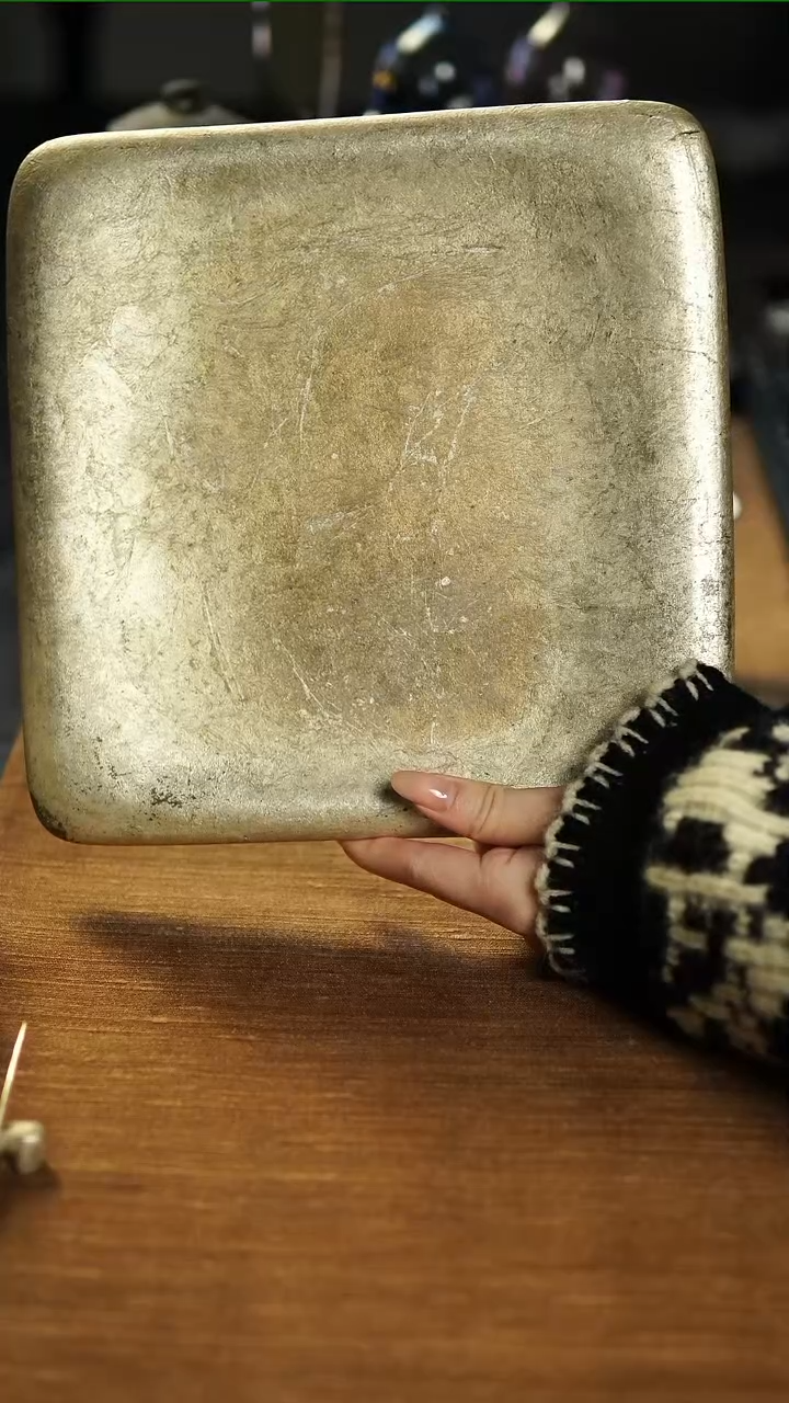茶盏瘦马银箔大漆茶盘