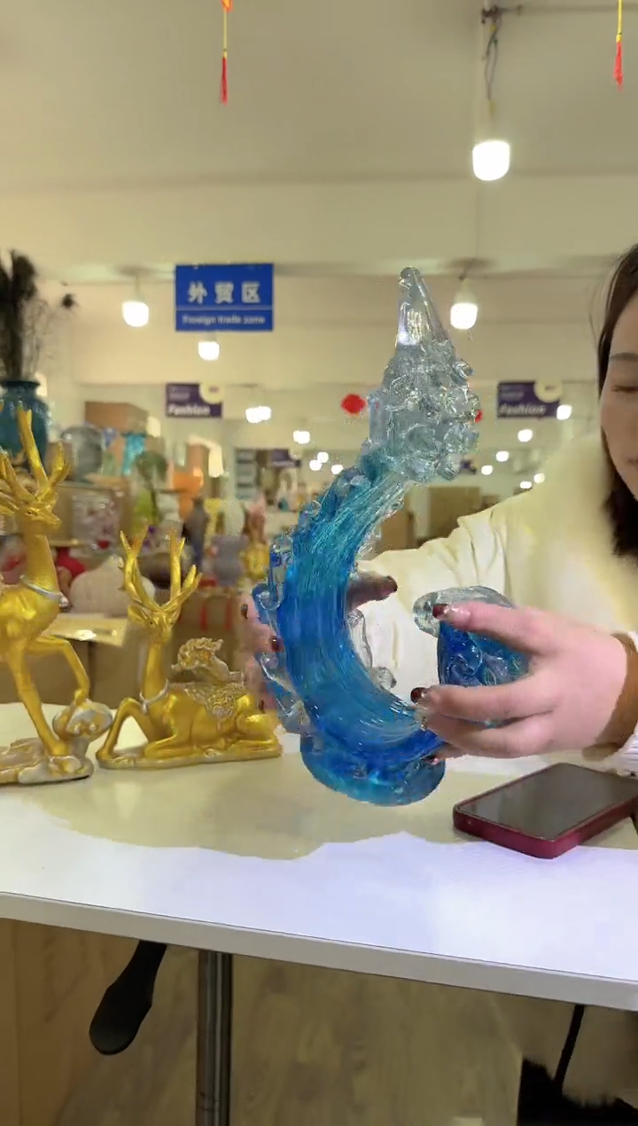 【闪购商品】琉璃迪喜花器-c-早