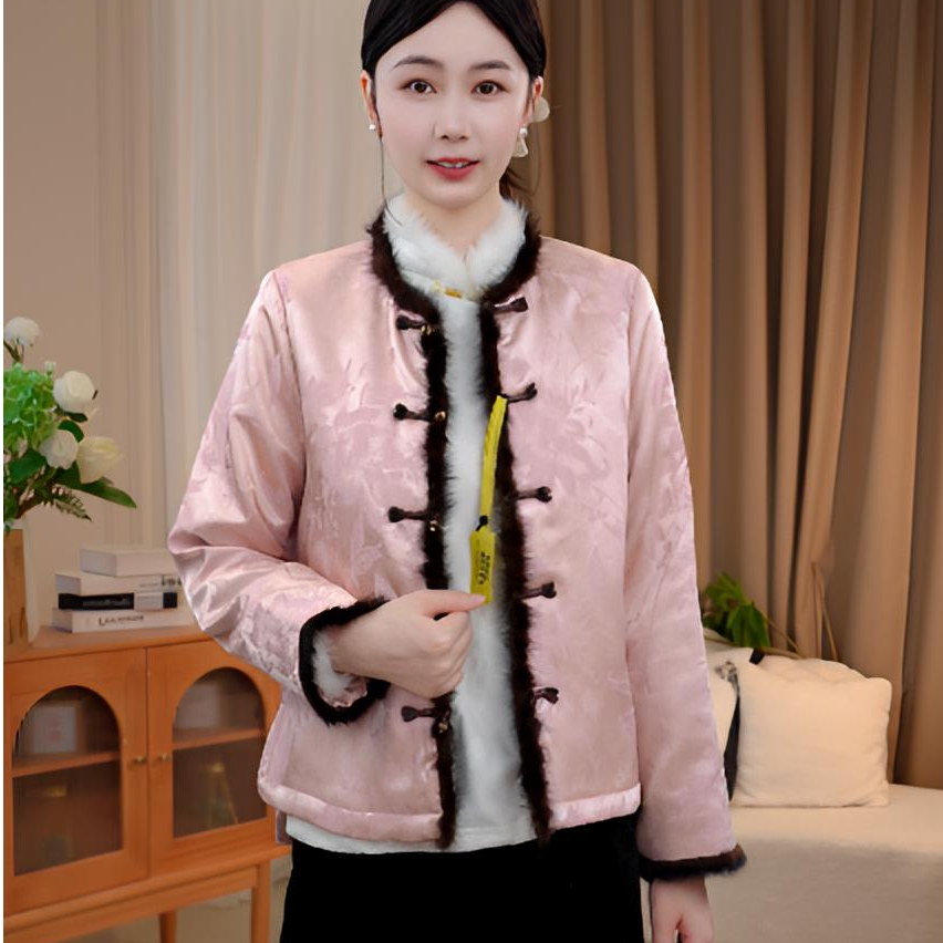 【粉妆玉琢】2025冬季新中式国风加厚女装外套2025D6753—七月杭锦仓