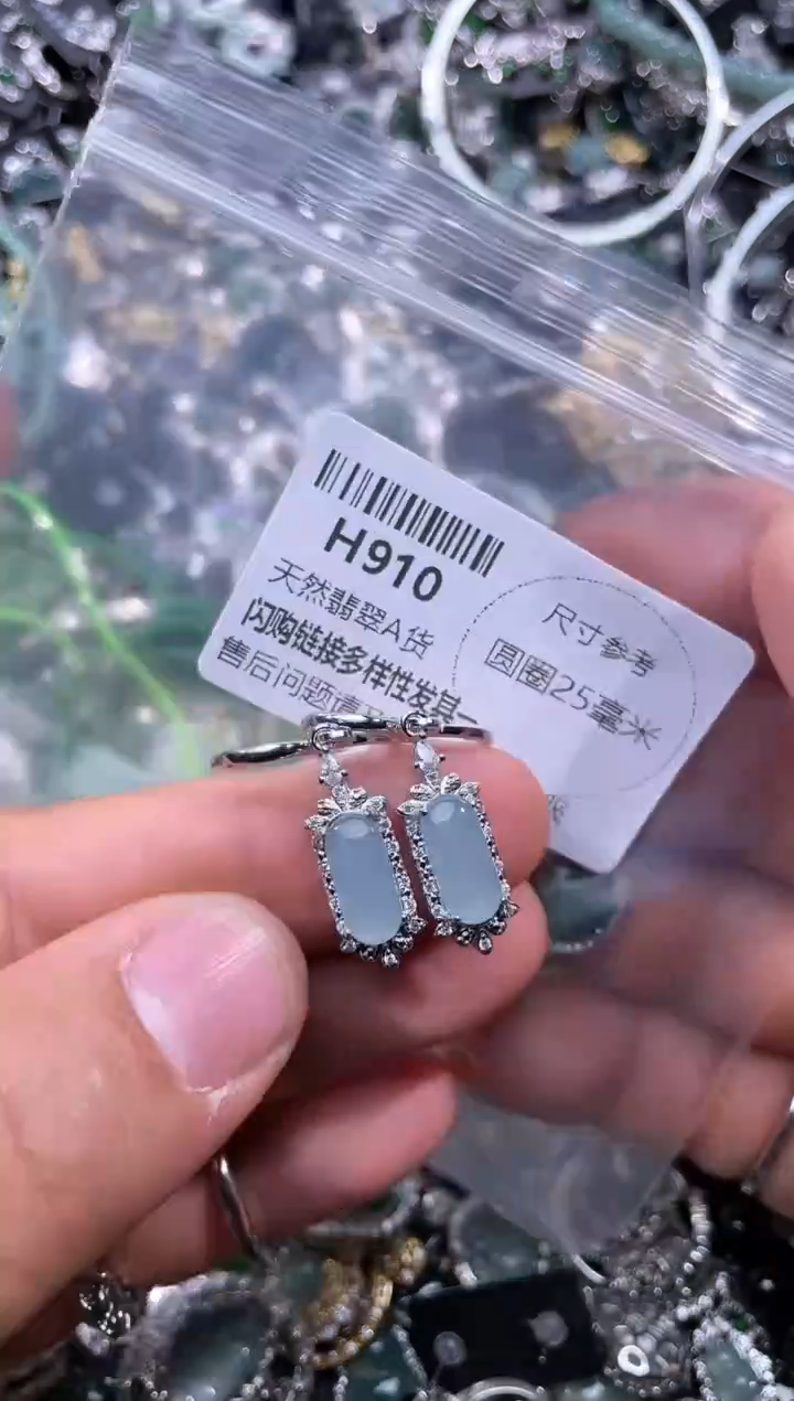 【闪购商品】翡翠颈饰未镶嵌H910耳扣