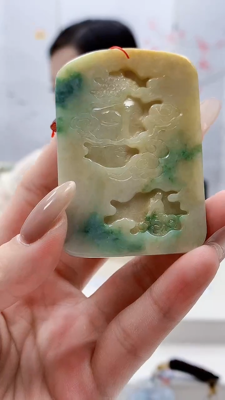 未镶嵌定制翡翠4852lr-毛货挂件38