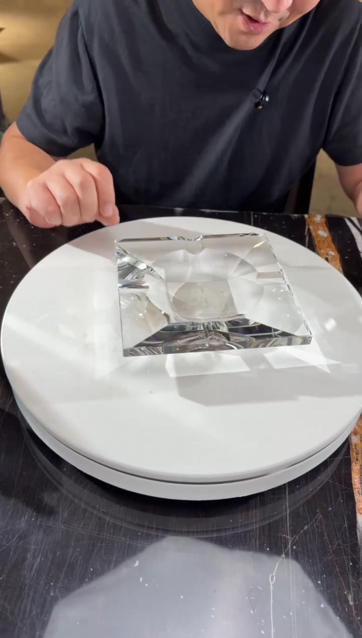 摆件CS0101007净料水晶琉璃雪茄缸