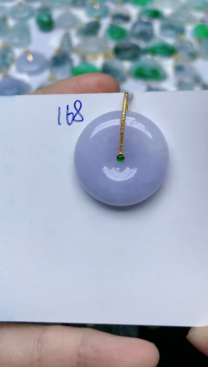 【闪购商品】翡翠颈饰18K金镶嵌天然翡翠A货    