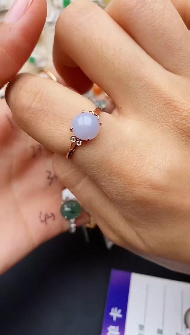 【闪购商品】翡翠戒指银S925镶嵌缅甸翡翠