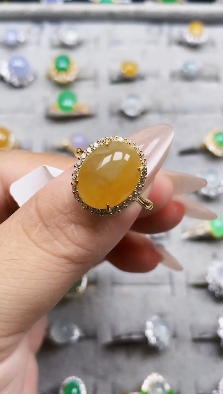 银S925镶嵌戒指翡翠5586