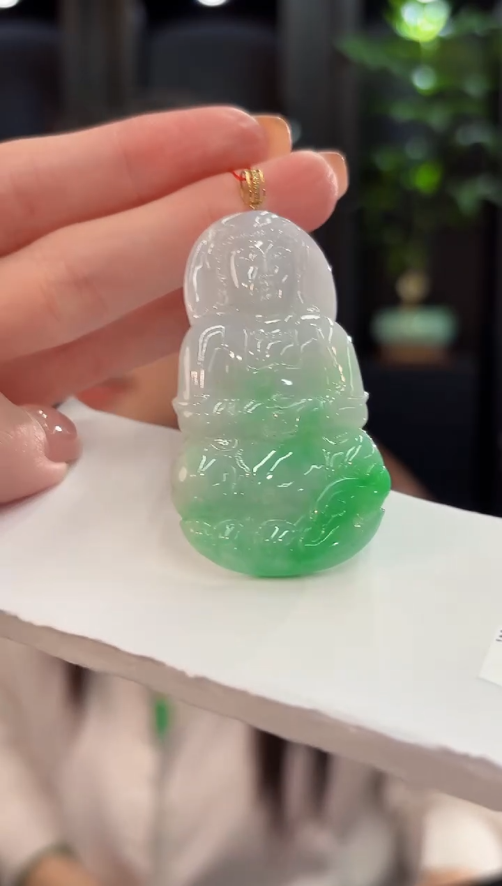 吊坠(不含链)18K金镶嵌翡翠 缅甸A货/支持复检/一件