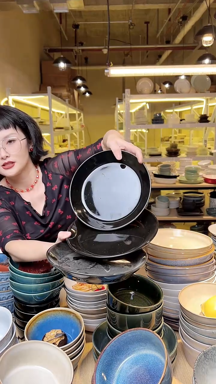 瓷205外贸尾货高温釉下彩陶瓷餐具默认微瑕