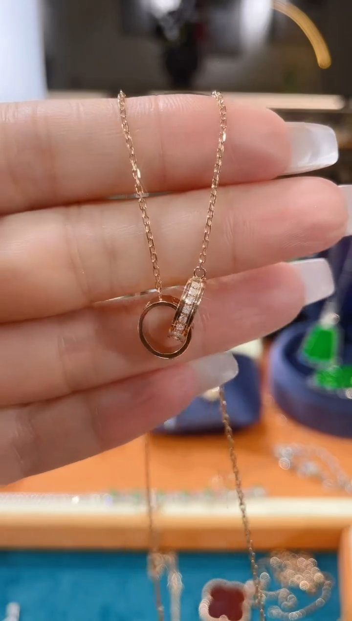 【闪购商品】钻石颈饰18K金镶嵌项链