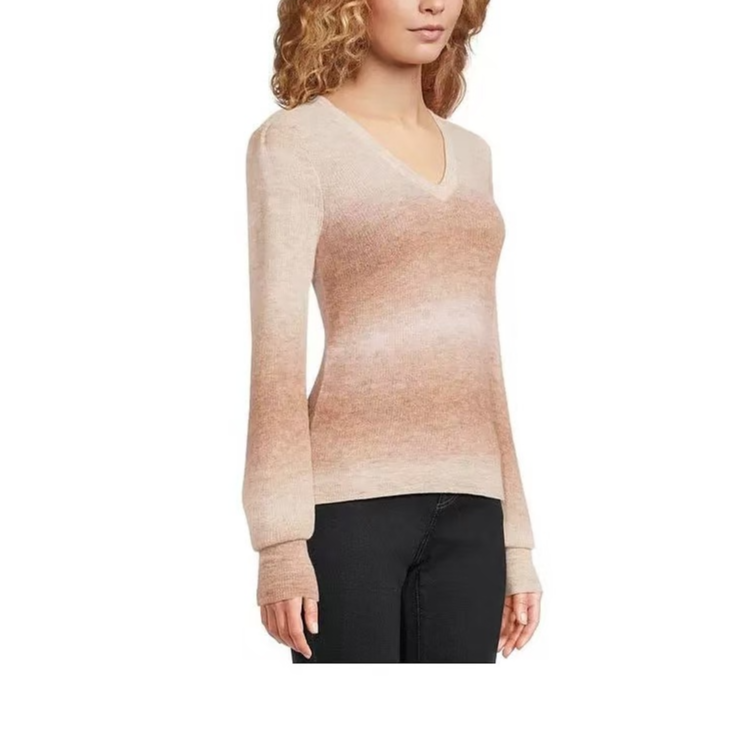 『朱小姐』v领渐变紧身上衣 A3005