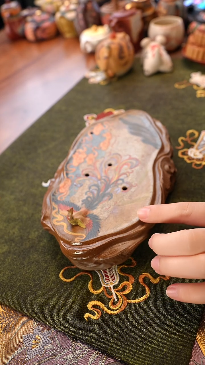 茶壶紫砂有凤来仪壶承