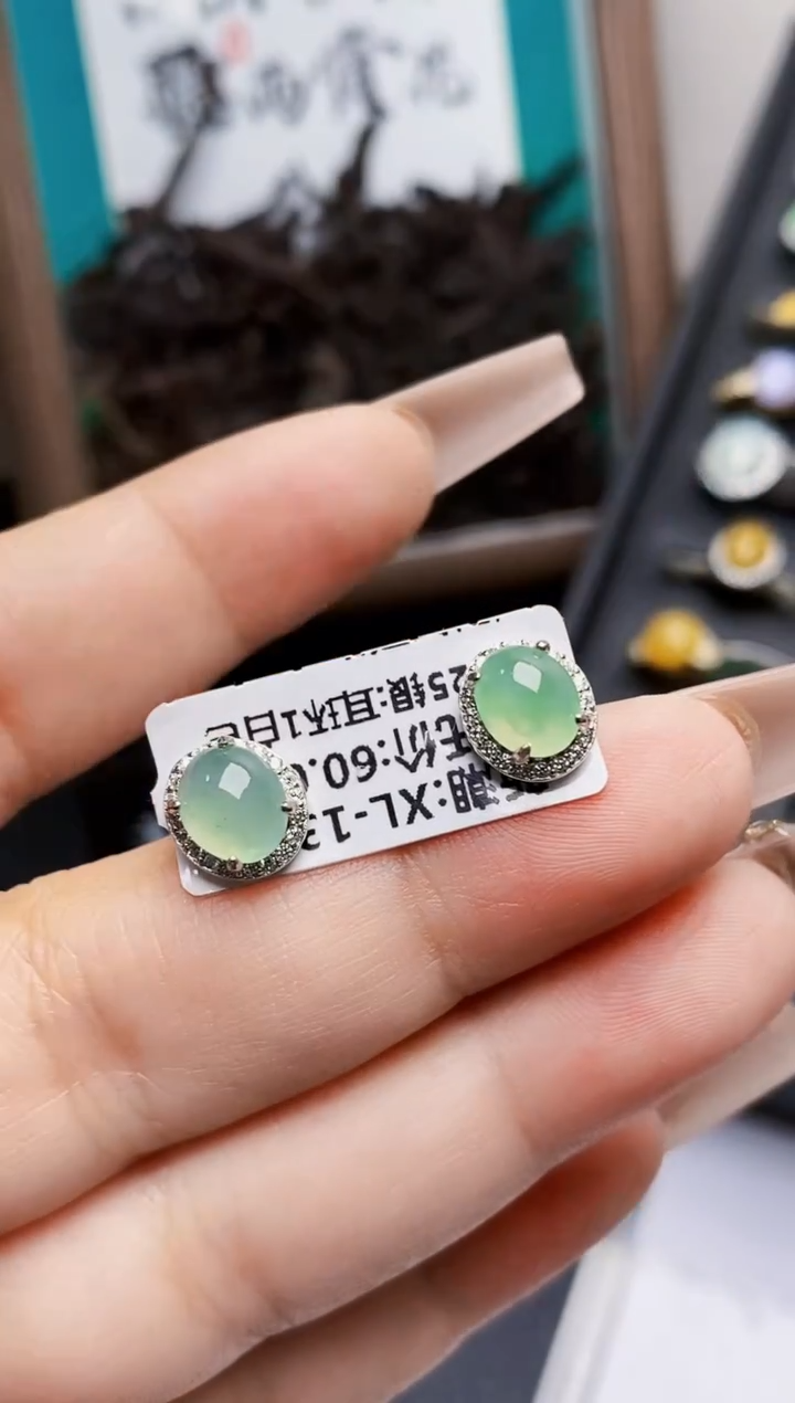 银S925镶嵌戒指翡翠0140