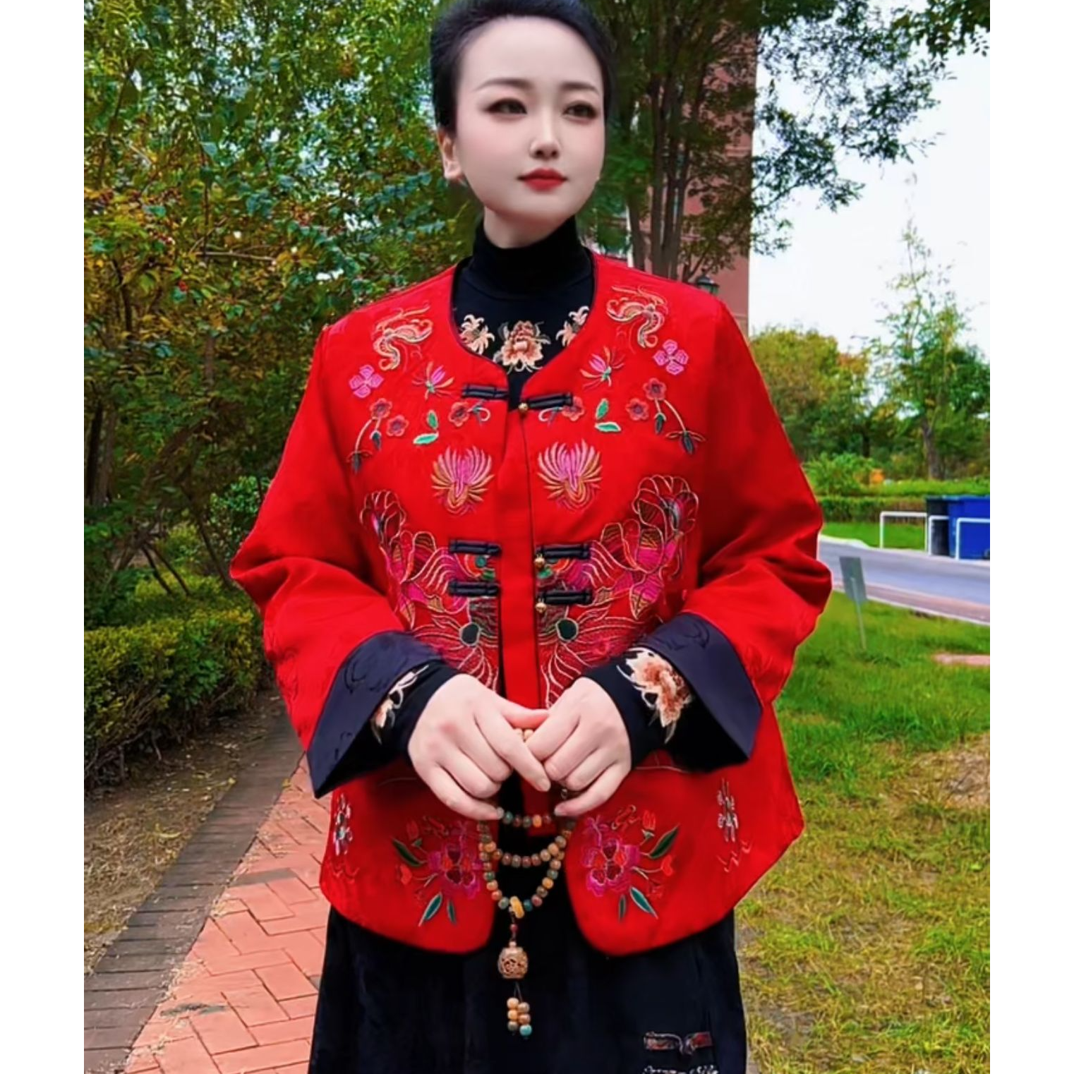 467新中式长袖加棉外套民族风