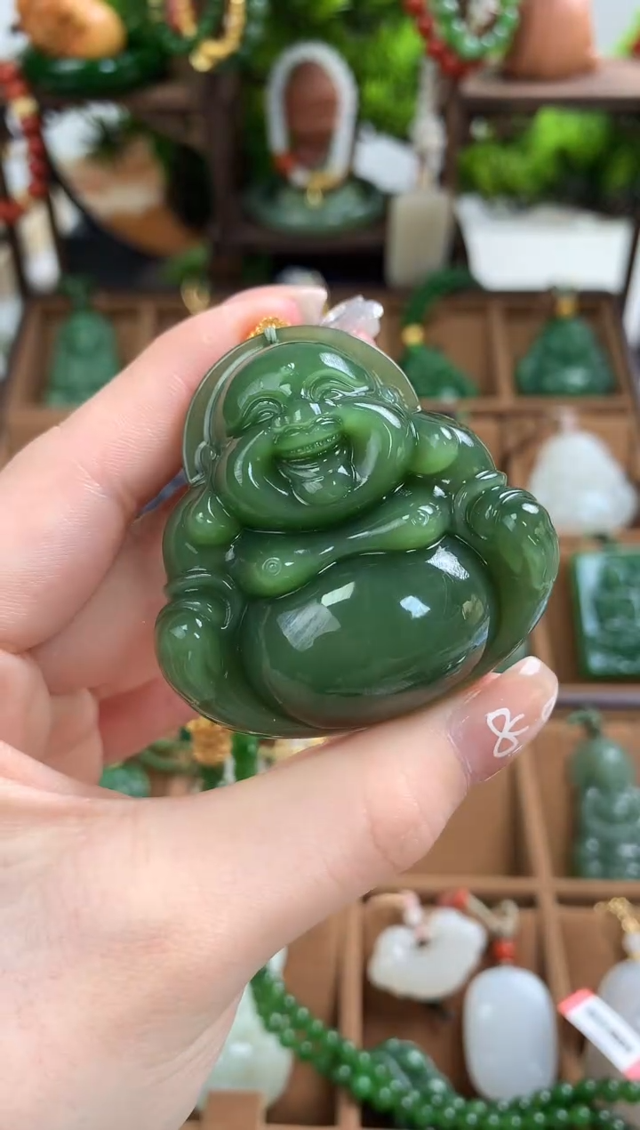 【闪购商品】和田玉颈饰18K金镶嵌吊坠50mm