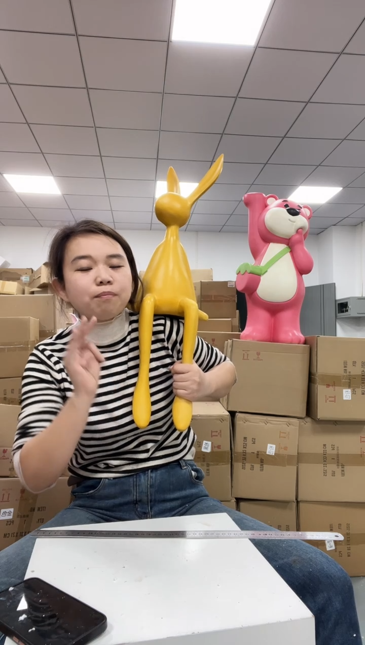 树脂坐姿兔大号黑白黄蓝橙备注颜色