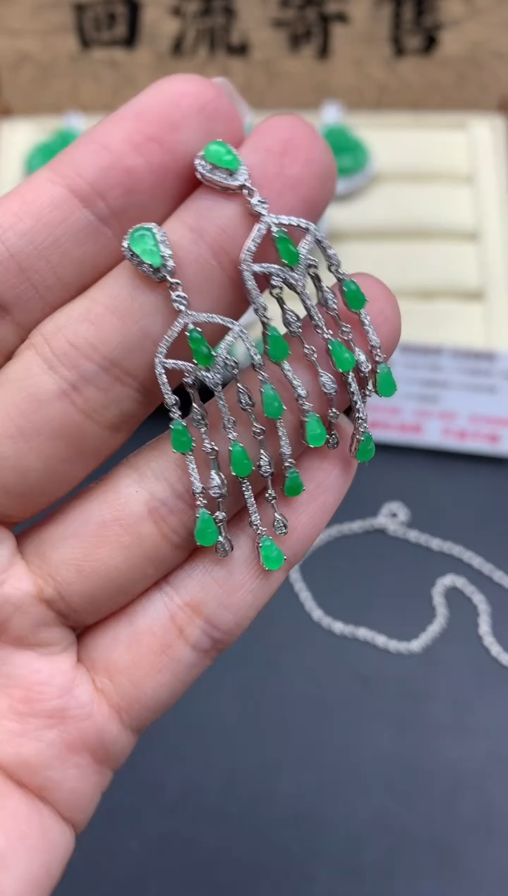 【闪购商品】翡翠耳饰18K金镶嵌624-中国好珍宝