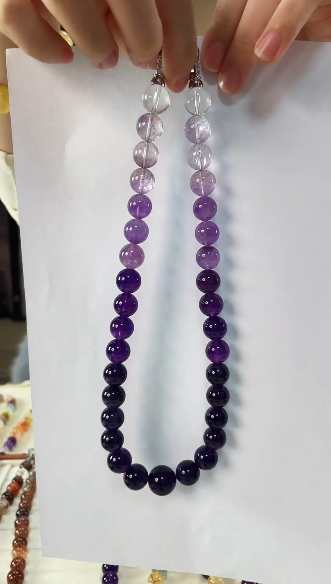 未镶嵌手链水晶渐变紫水项链