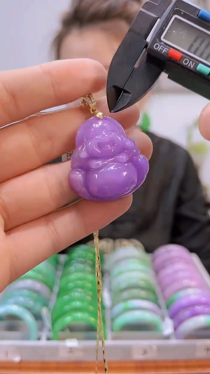 【闪购商品】砖雕s53满色紫罗兰佛公吊坠