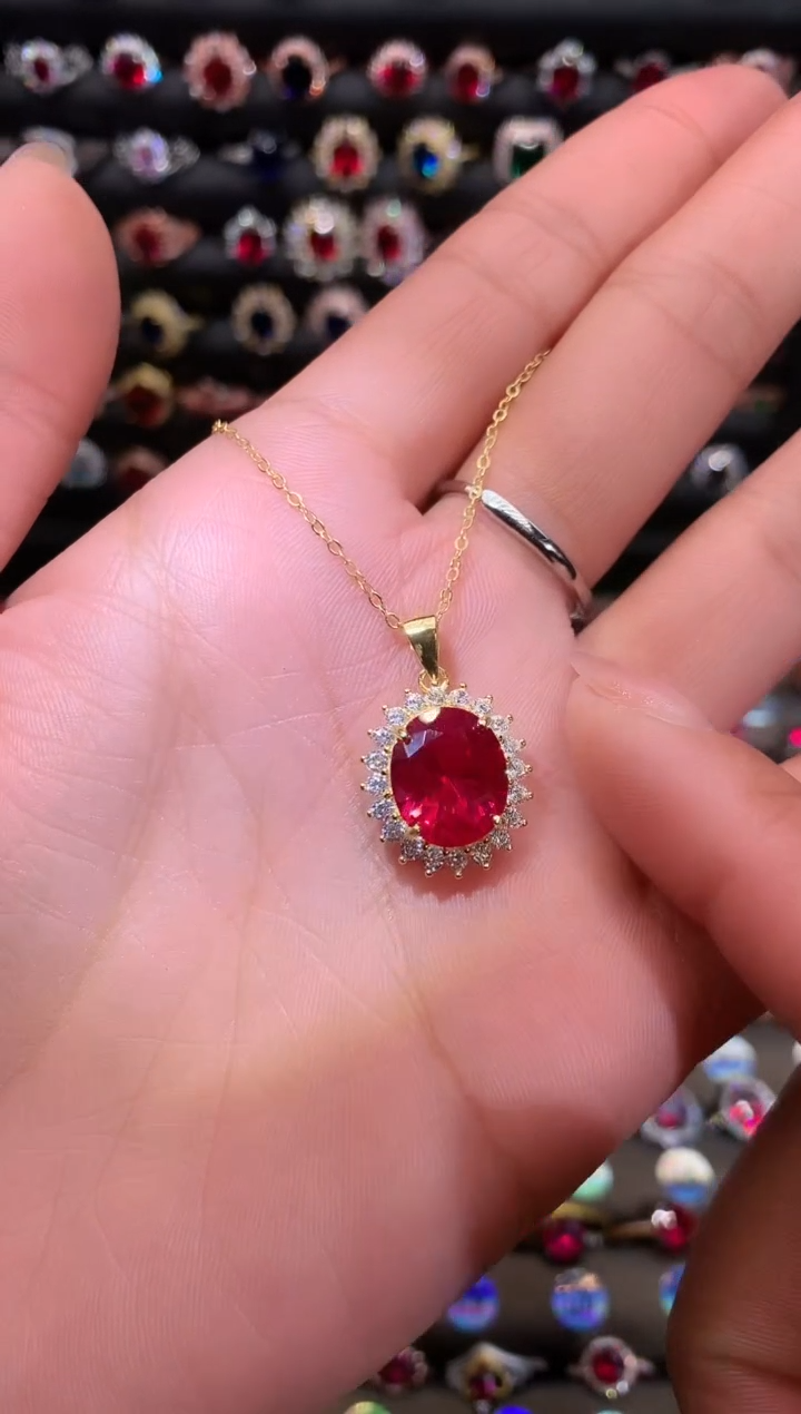 【闪购商品】红宝石颈饰银S925镶嵌1012