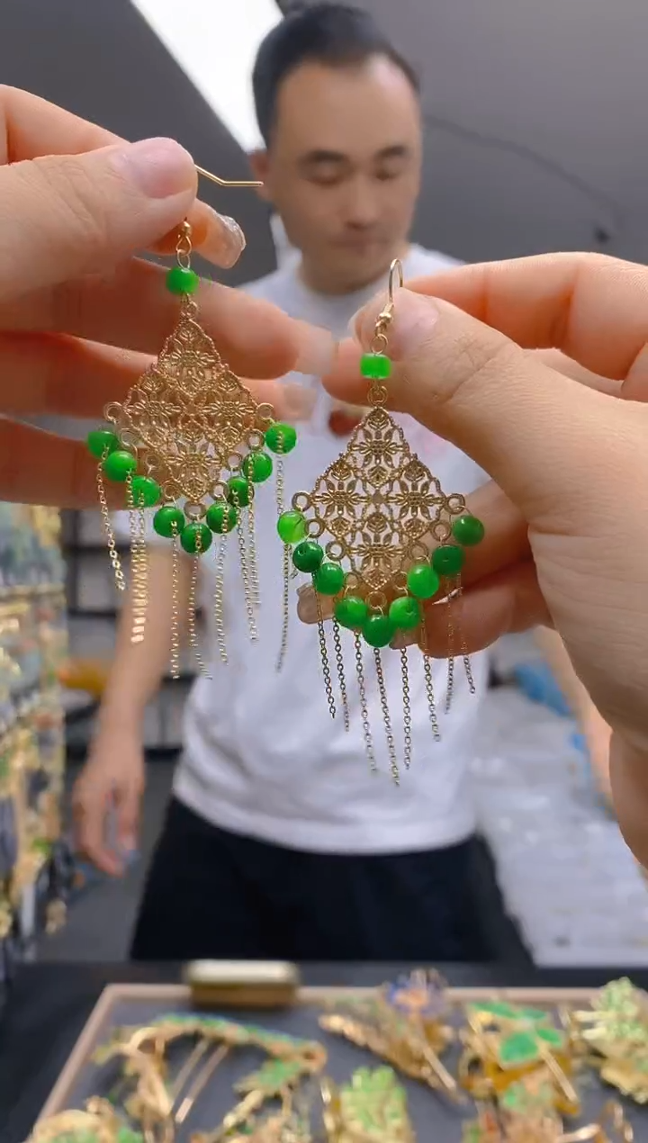 【闪购商品】翡翠耳饰合金257翡翠耳钩