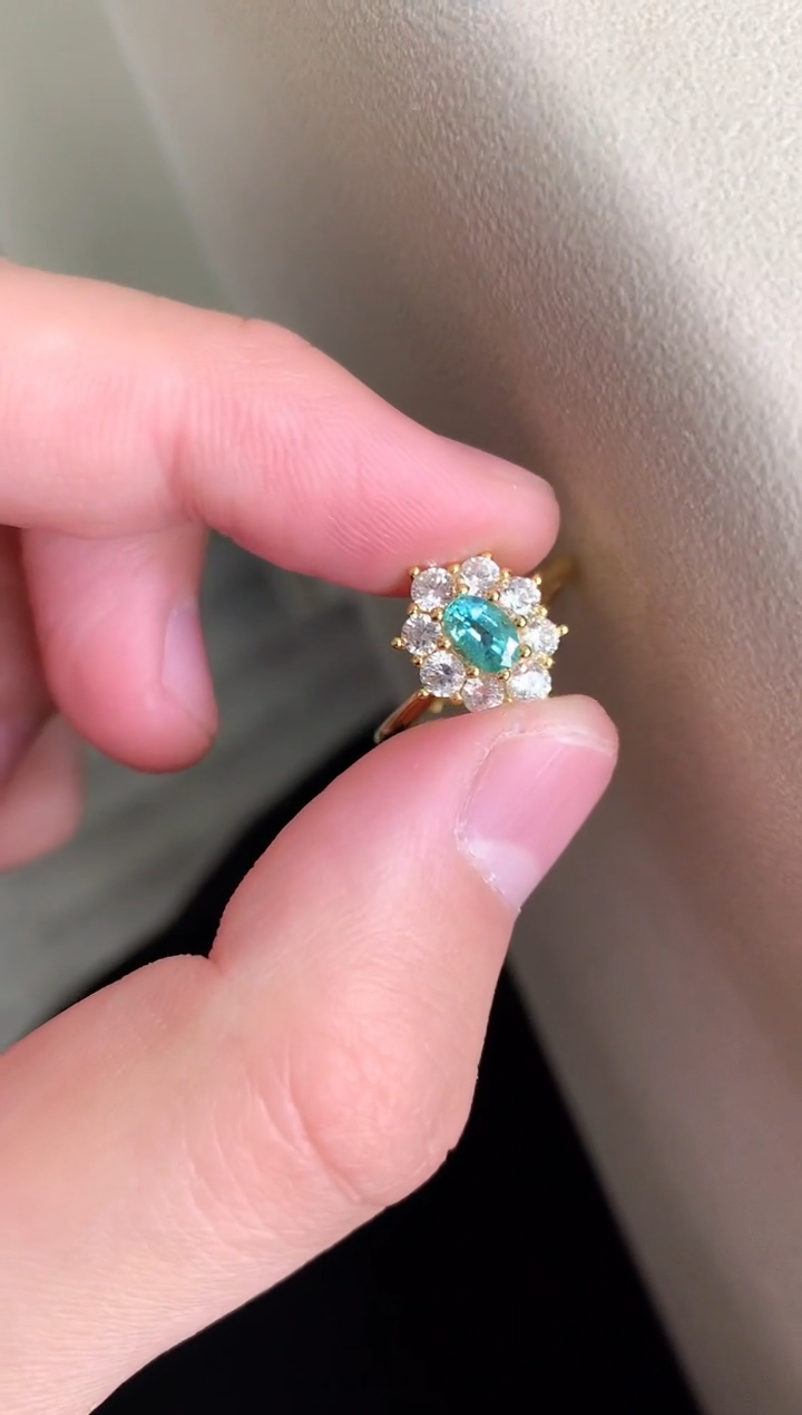 【闪购商品】祖母绿戒指银S925镶嵌戒指