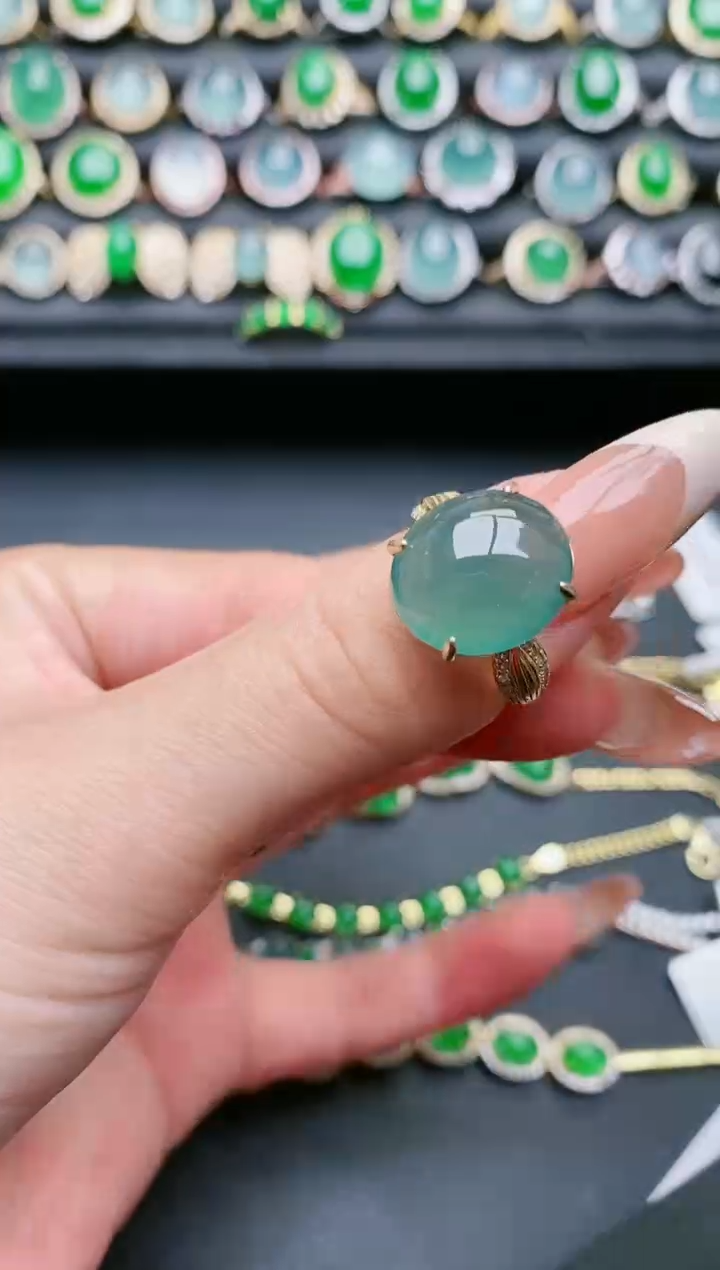 【闪购商品】翡翠戒指银S925镶嵌111111111
