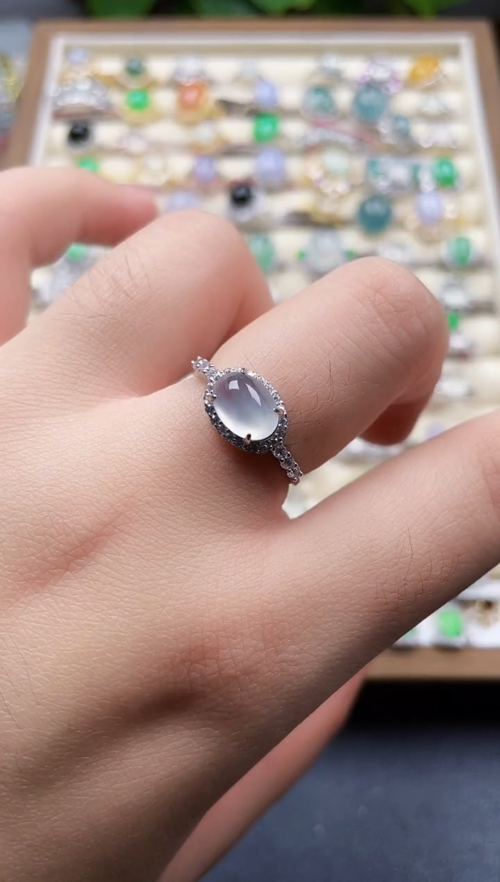 银S925镶嵌戒指翡翠36