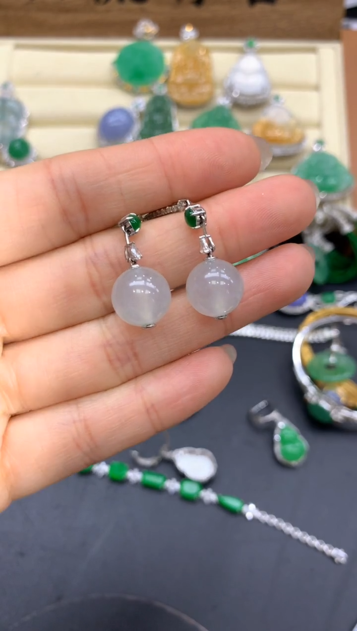 【闪购商品】翡翠耳饰18K金镶嵌569-中国好珍宝