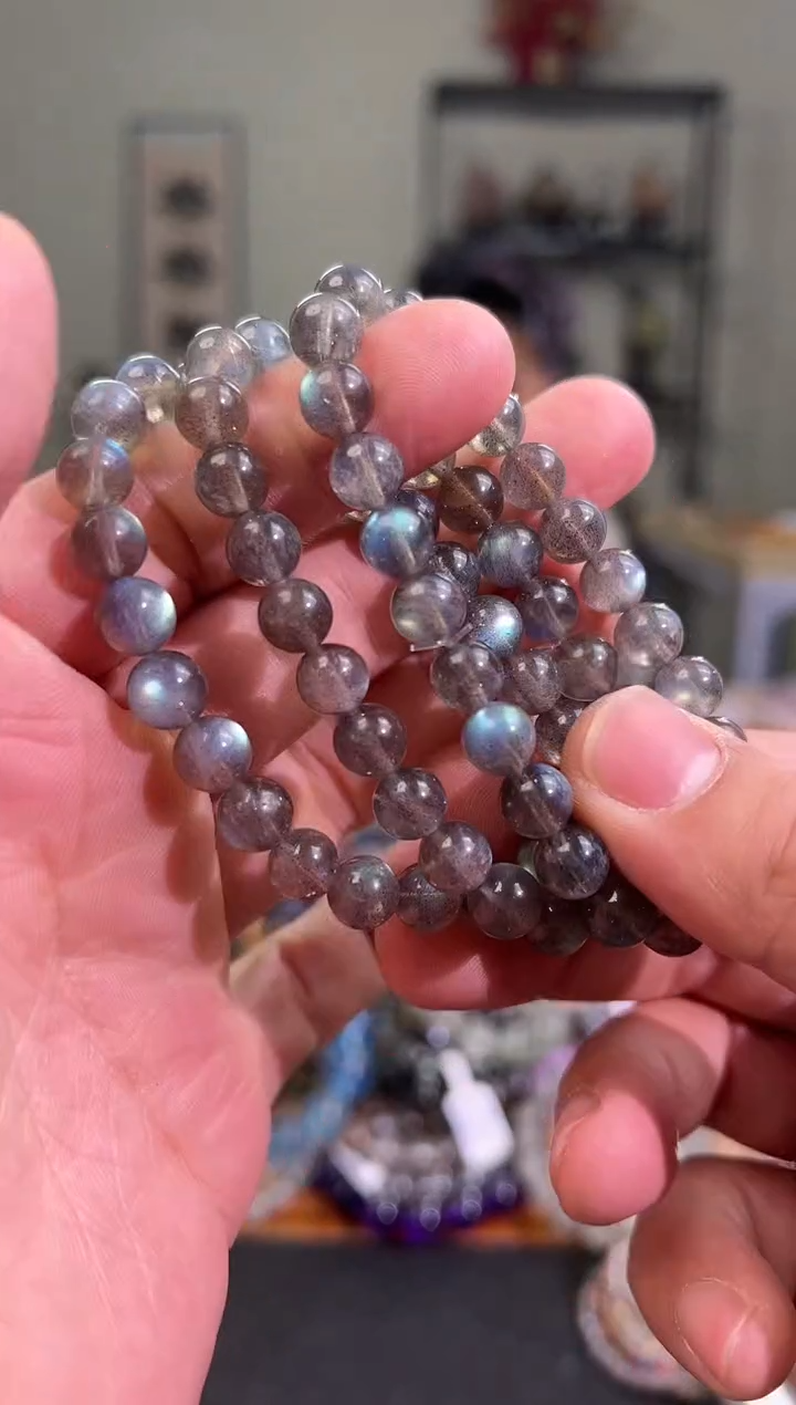 【闪购商品】拉长石手串未镶嵌8mm灰月光手串（多样性发其一）