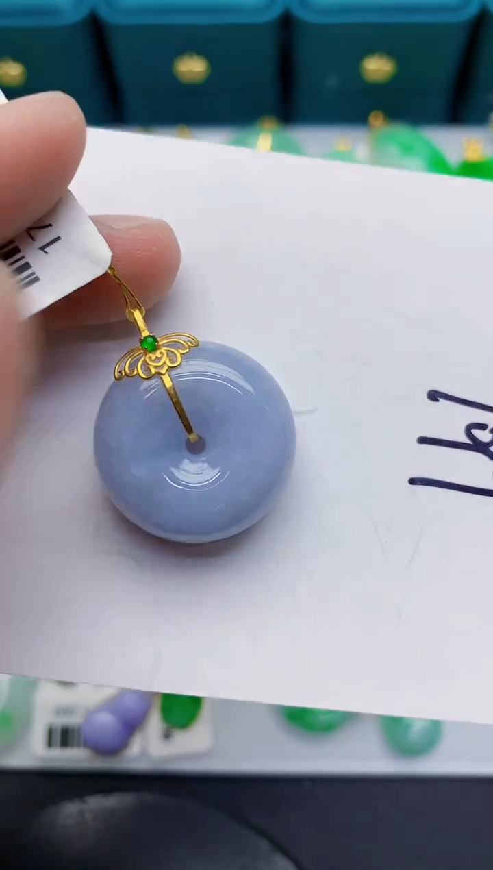 翡翠18K金镶嵌颈饰000000000