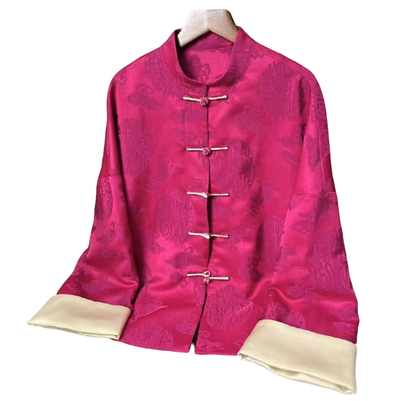 三月国风女装高端中式时尚轻奢百搭祥云气质拼色宽松外套《538#》