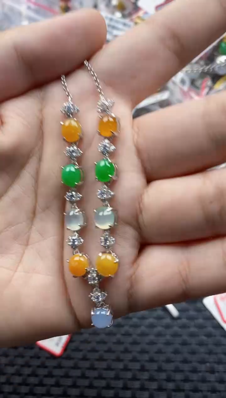 翡翠戒指银S925镶嵌555----1