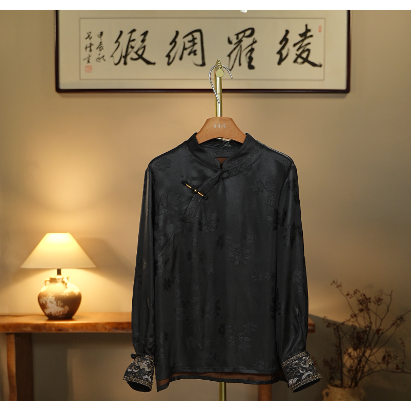 【竹露清响-香云纱衬衫】中式国风香云纱衬衫0159
