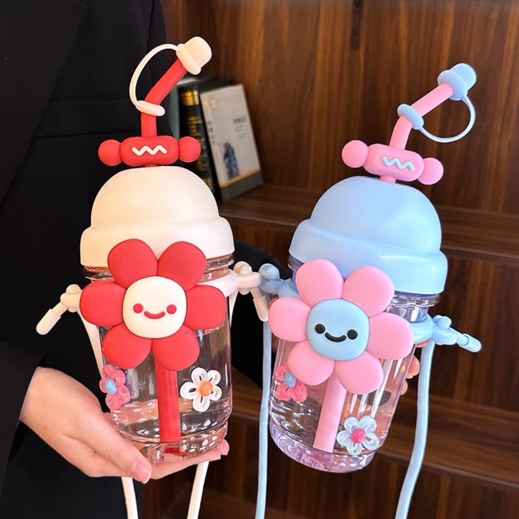 2025新款高颜值女办公室咖啡吸管水杯大容量耐高温玩偶杯夏天杯子