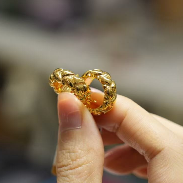 【巧玲专属】足金999小香风菱格耳环 3.04