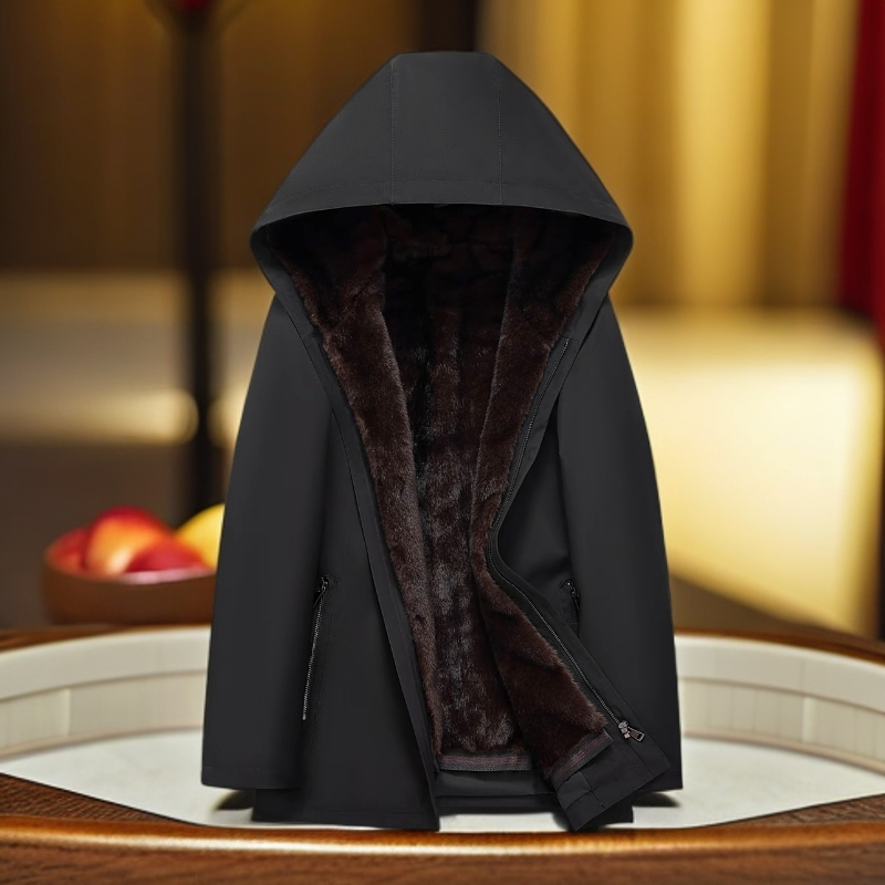 【TC定制】海宁男士秋冬连帽派克夹克服可脱卸内胆长袖外套一衣两穿