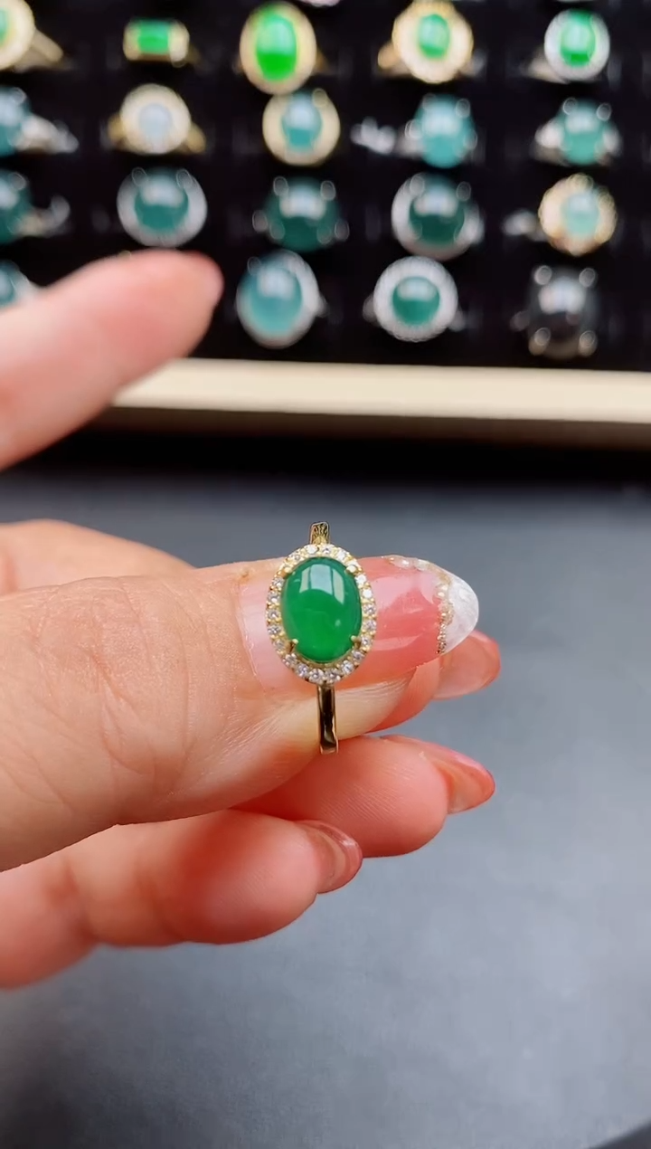 【闪购商品】翡翠戒指银S925镶嵌508550