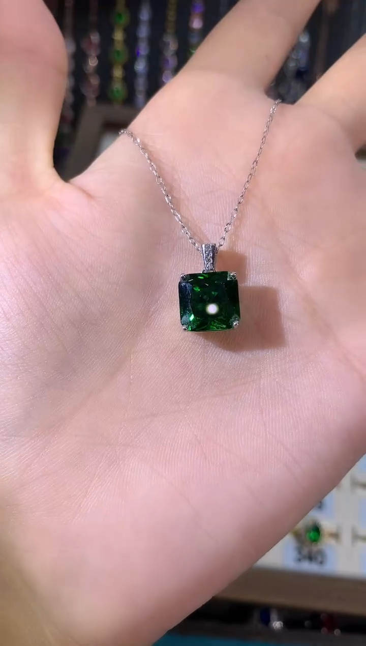 吊坠(赠链)银S925镶嵌碧玺10银色