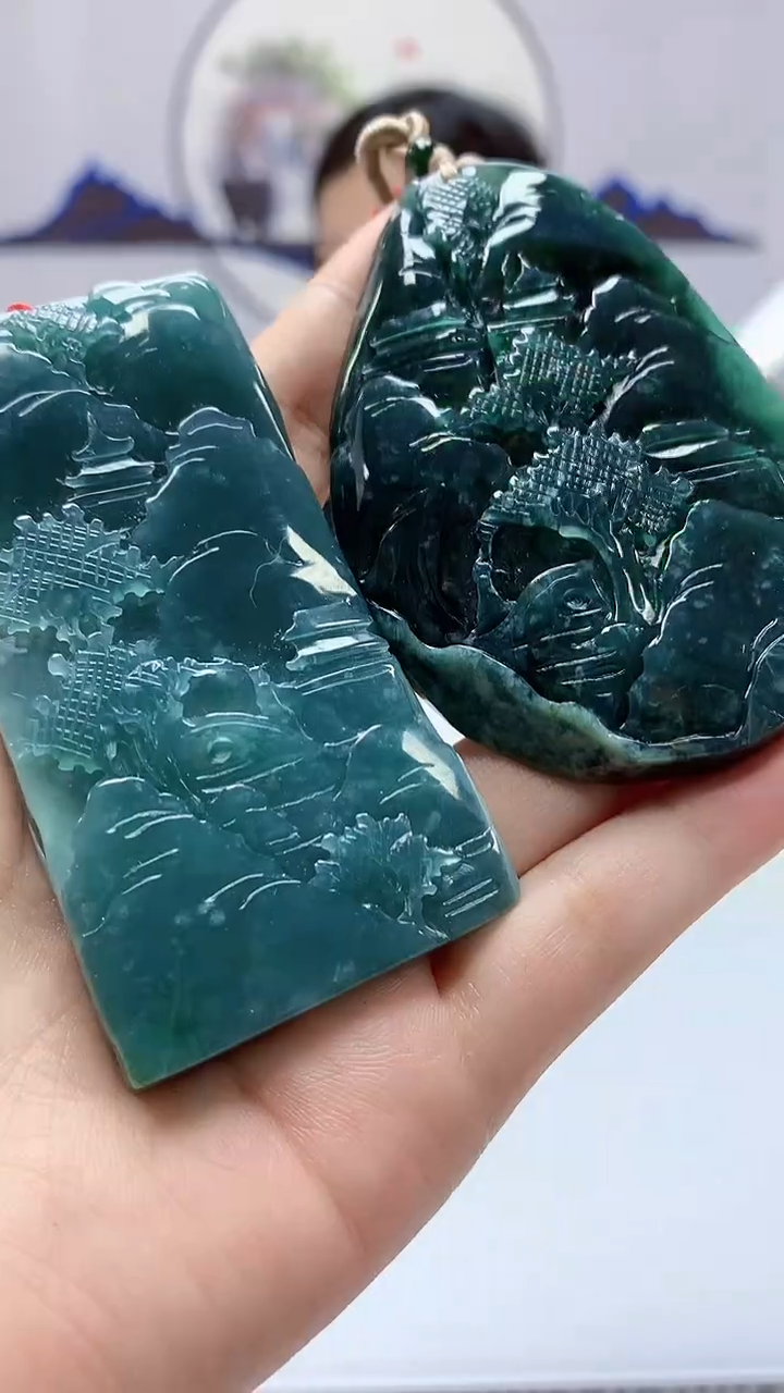 【闪购商品】定制翡翠未镶嵌4852ms-毛货140山水