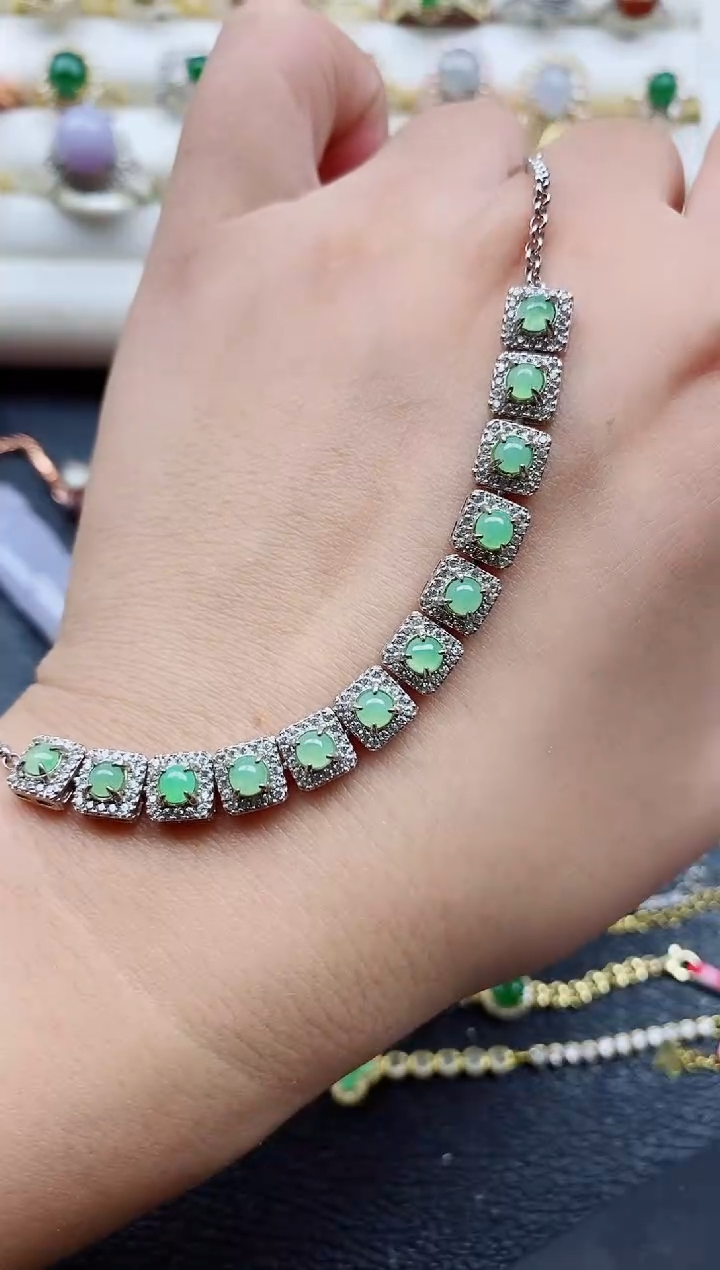 银S925镶嵌戒指翡翠1