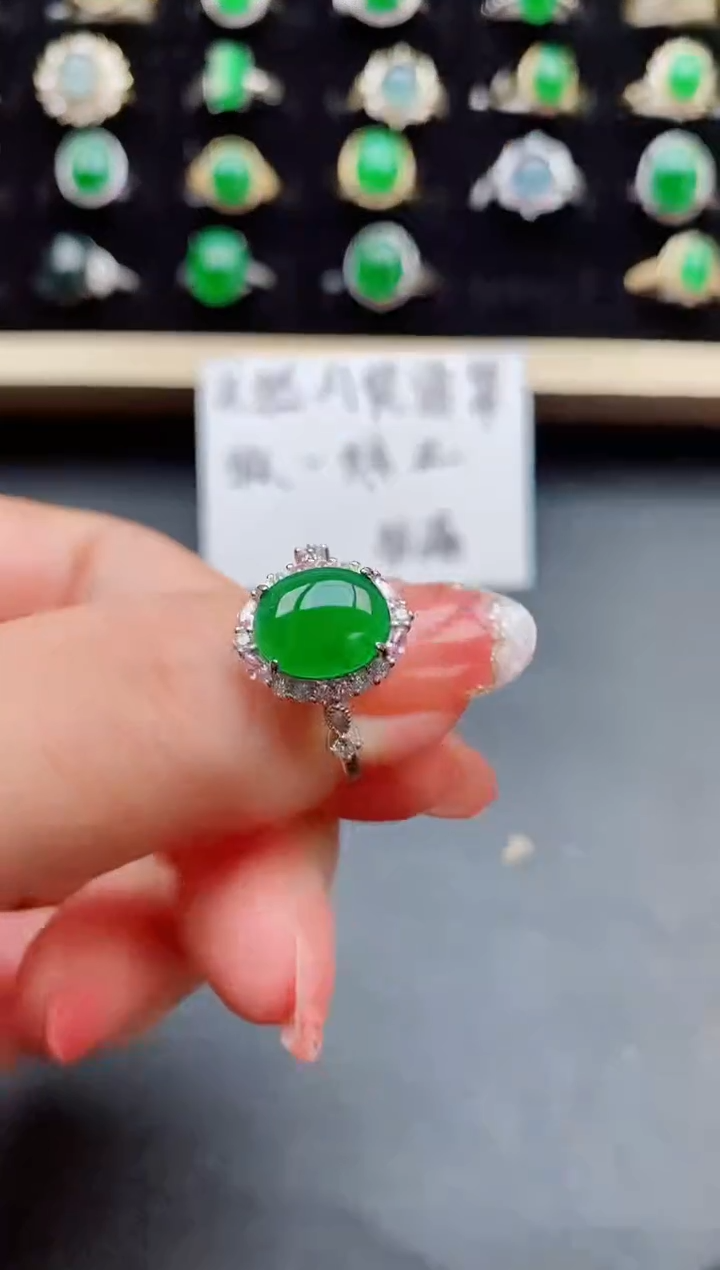 【闪购商品】翡翠戒指银S925镶嵌5080805