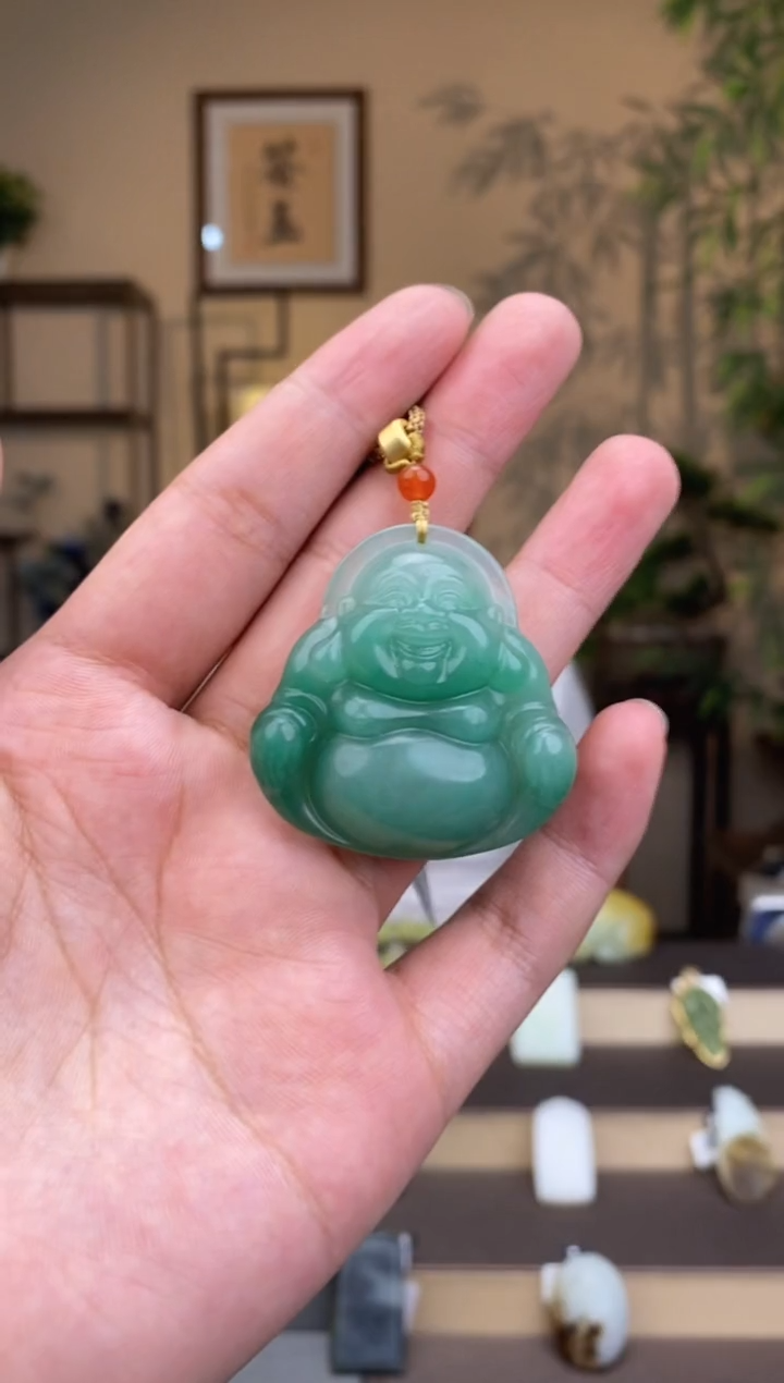 石英质玉（非洲翠）未镶嵌吊坠(不含链)1