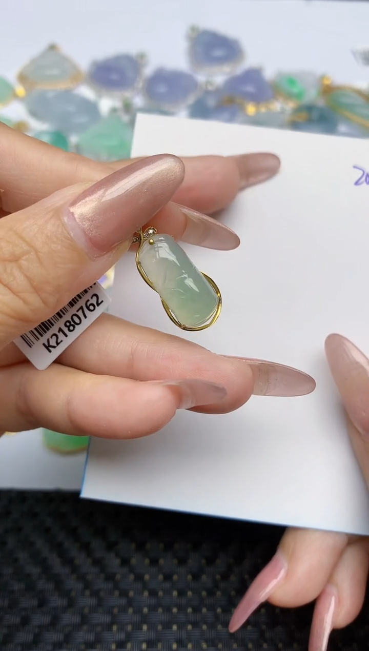 【闪购商品】翡翠颈饰18K金镶嵌天然A货翡翠 206