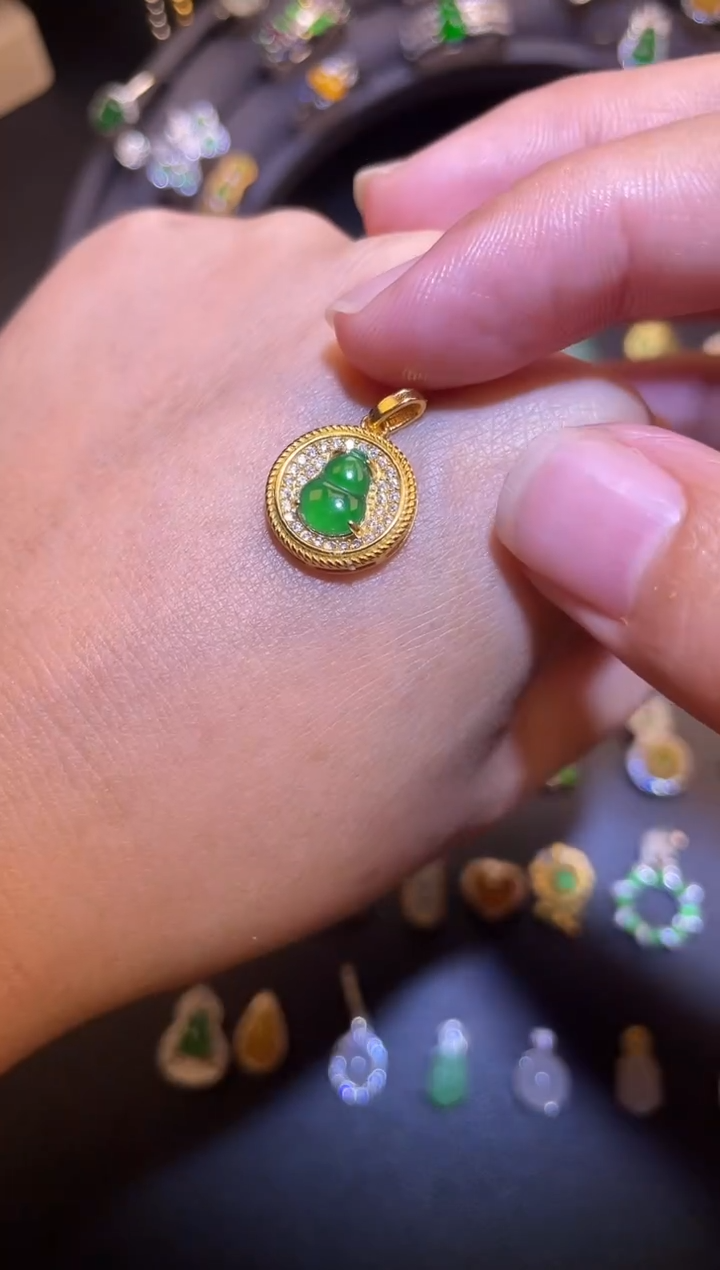 吊坠(不含链)银S925镶嵌翡翠1