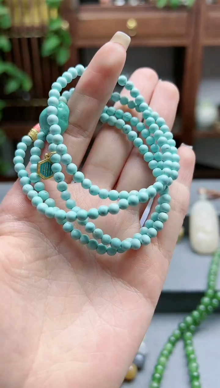 【闪购商品】绿松石颈饰未镶嵌松石长串*1 TF