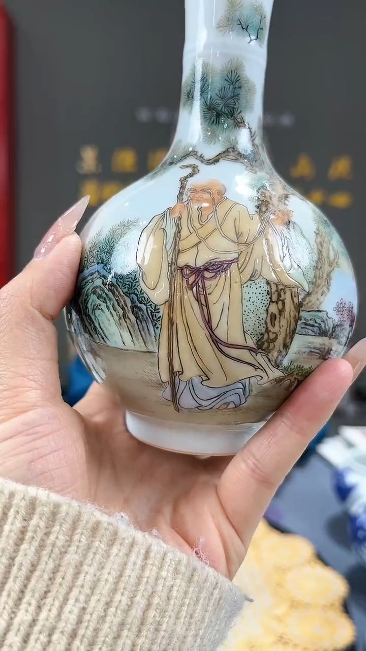 【闪购商品】官窑瓷画院159官窑瓷画院人物赏瓶