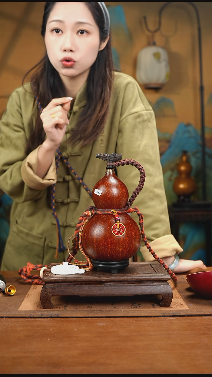 YM066精品藏绳款天然酒葫芦（一物一拍）