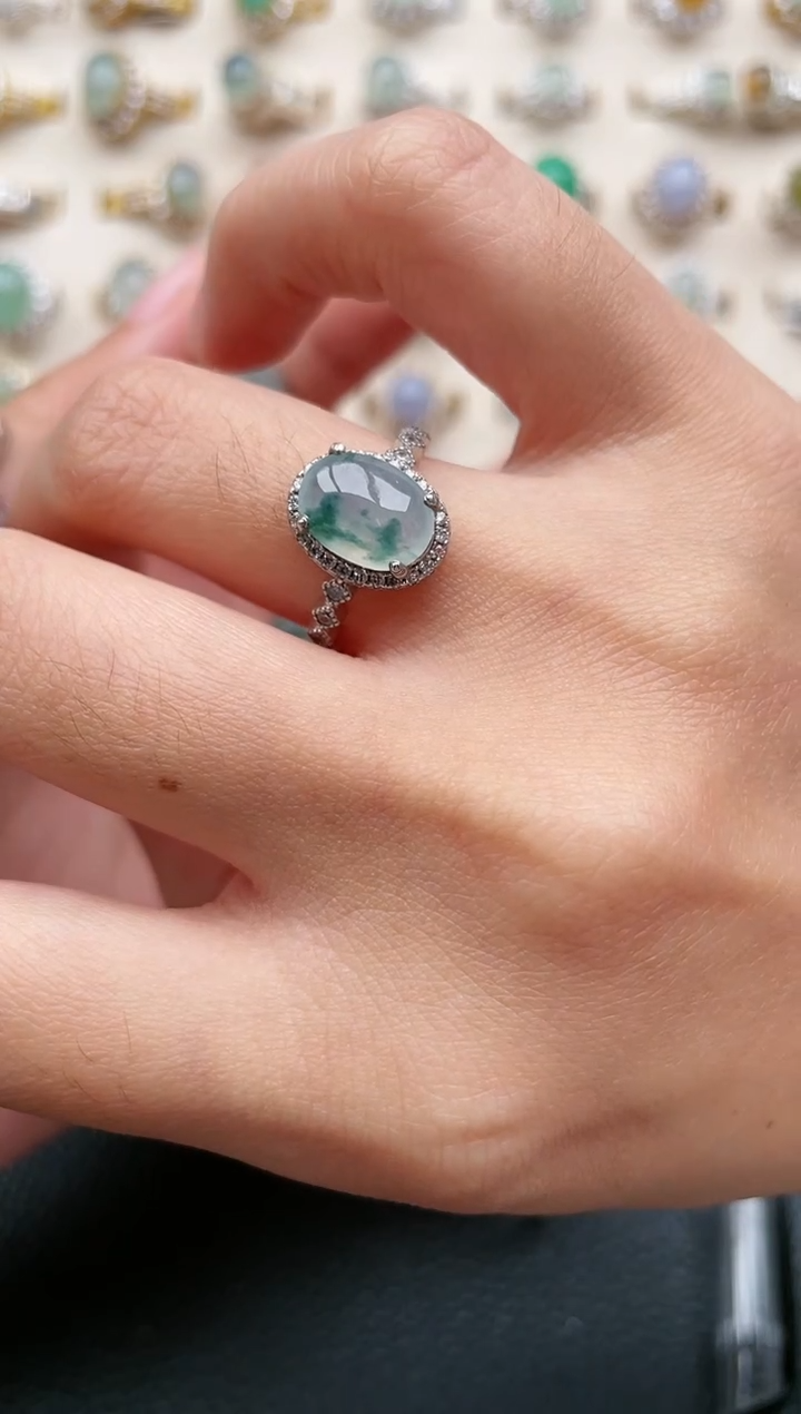 【闪购商品】翡翠戒指银S925镶嵌1111